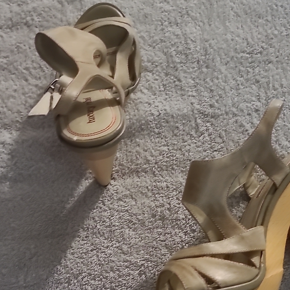 Luxury Rebel Taupe Strappy Heels - Picture 3 of 6